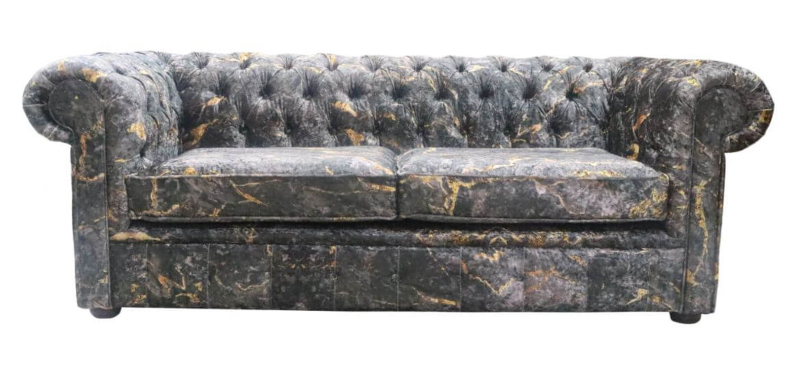 Product photograph of Chesterfield Soft Fabric Sofa Marble Print 3 Seater from Designer Sofas 4U