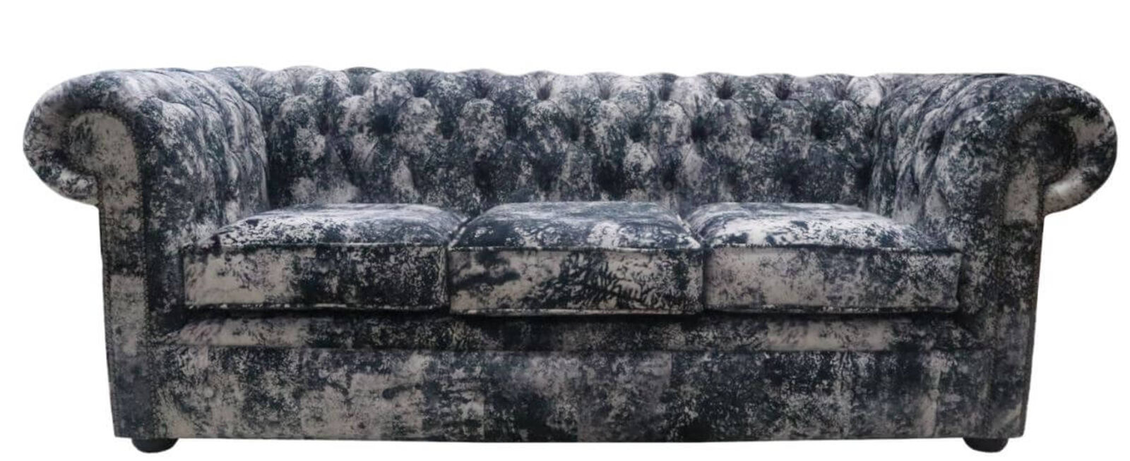 Product photograph of Chesterfield Soft Fabric Sofa Abstract Print 3 Seater from Designer Sofas 4U