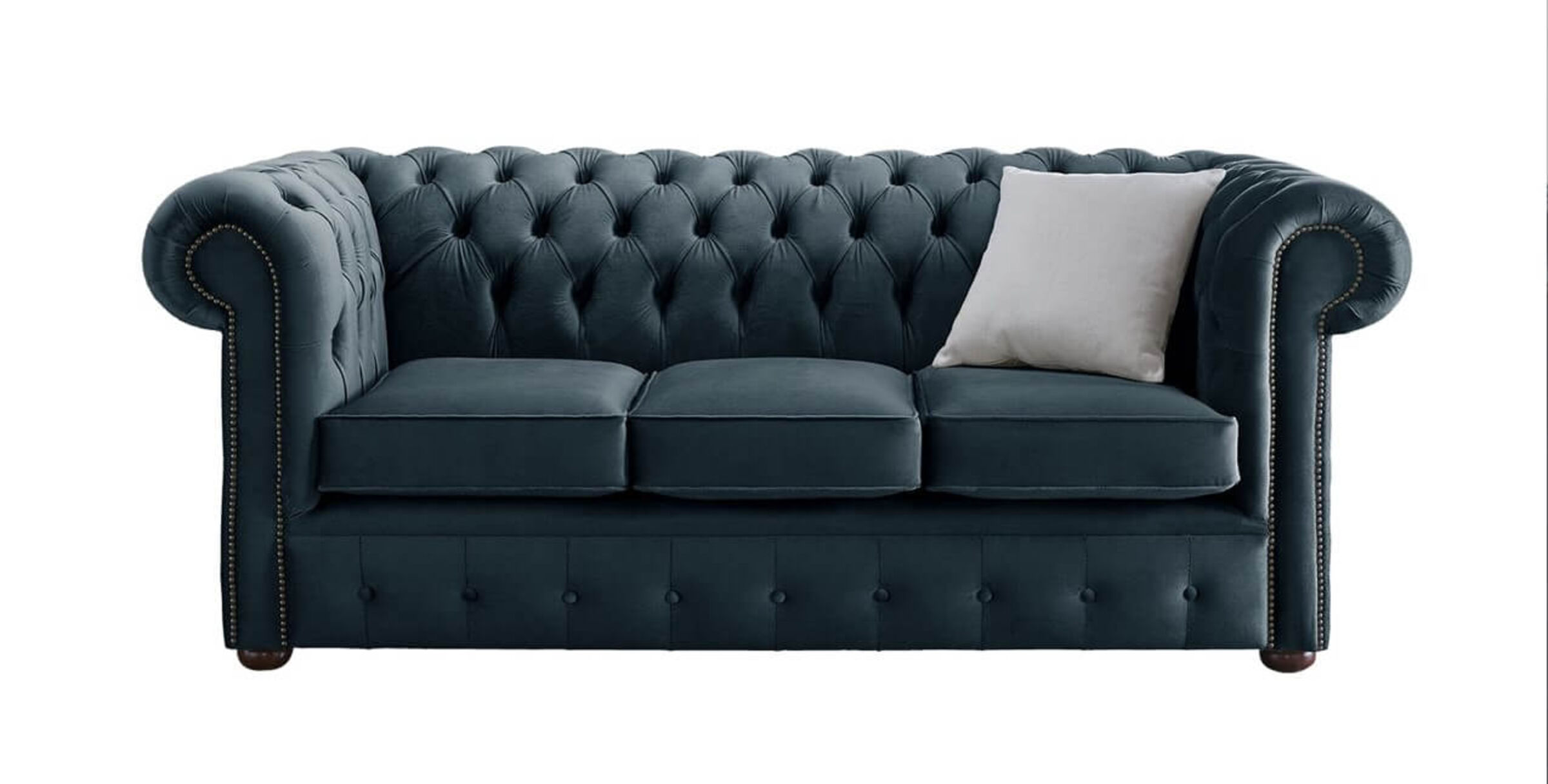 Peacock blue store leather sofa