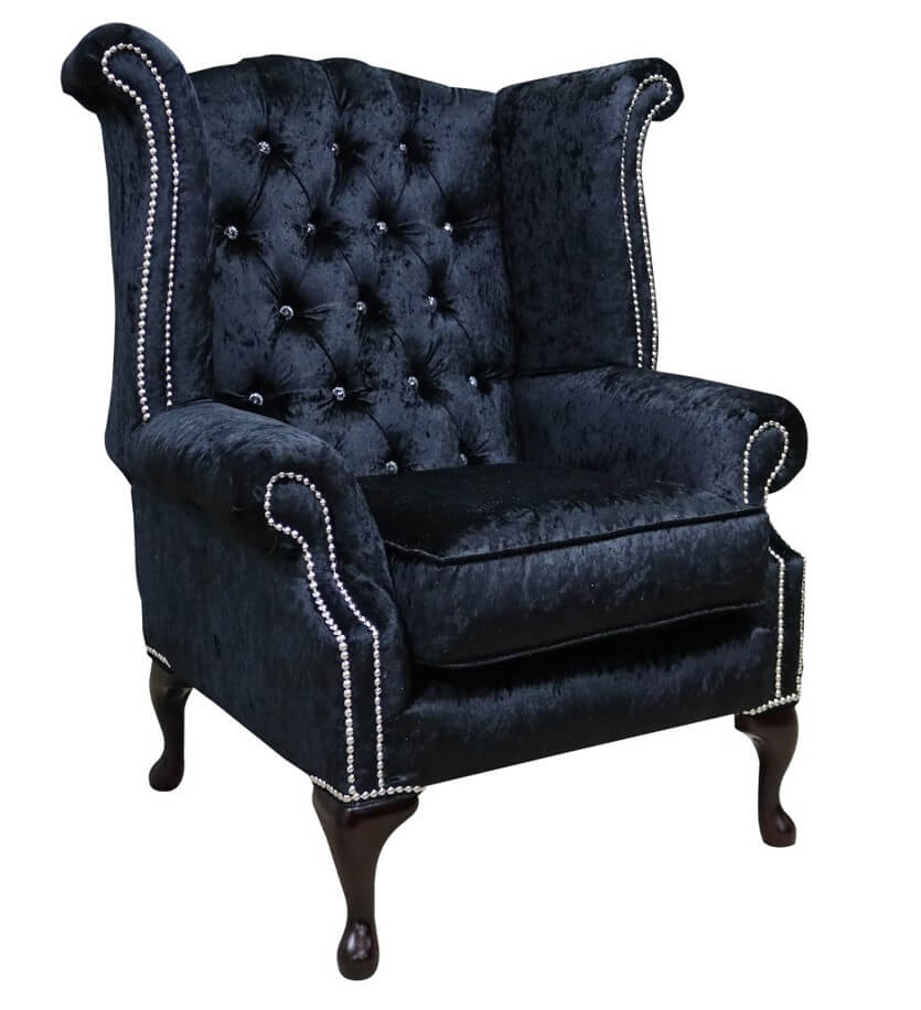 black velvet diamante chair