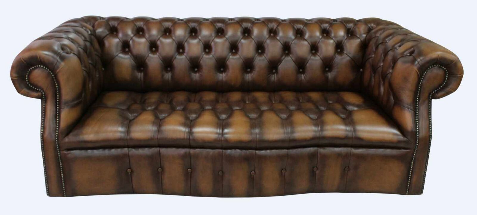 Product photograph of Chesterfield Darcy Sofa Settee 3 Seater Antique Tan Leather from Designer Sofas 4U