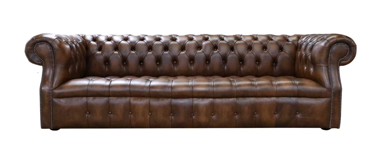 Product photograph of Chesterfield Darcy Sofa Settee 4 Seater Antique Tan Leather from Designer Sofas 4U