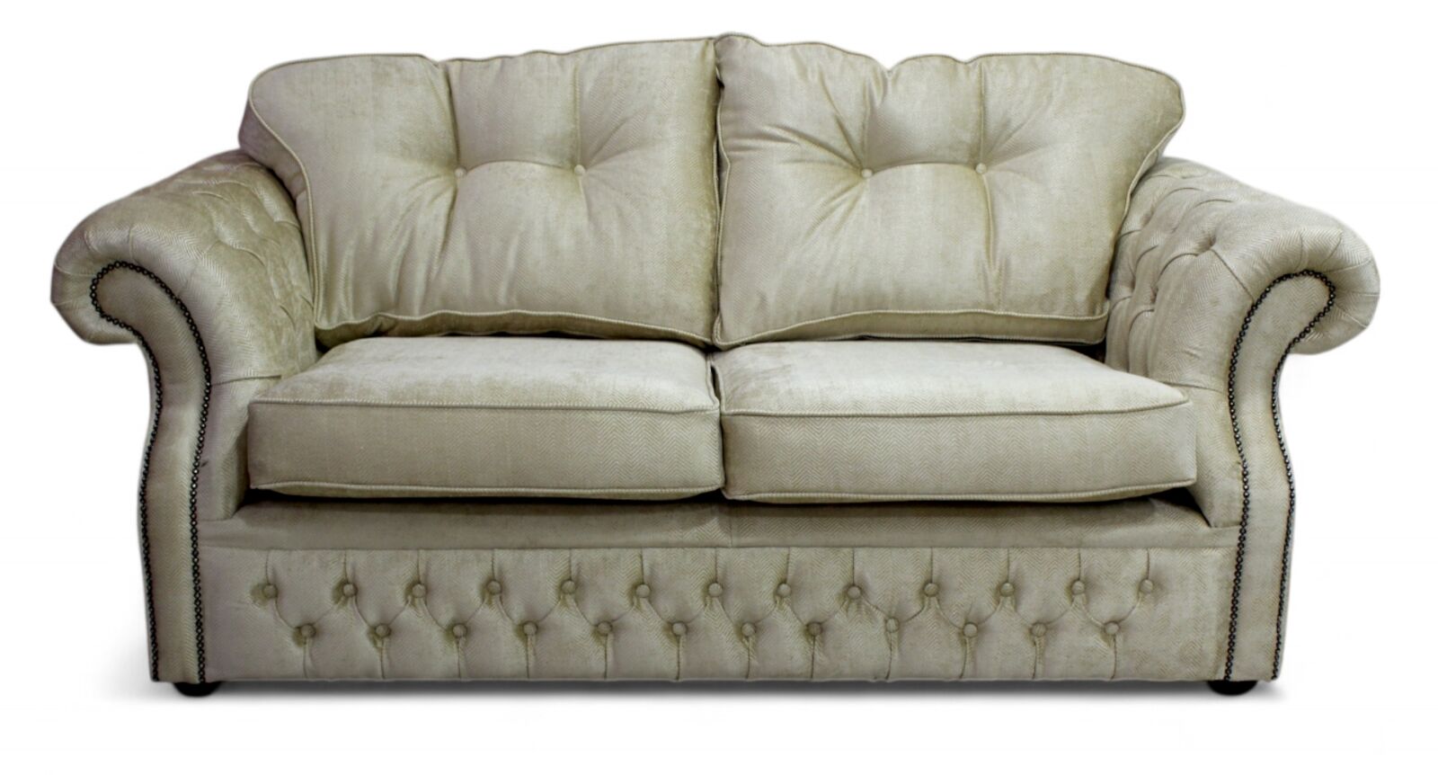 Product photograph of Chesterfield Era 2 Seater Settee Traditional Chesterfield Sofa Orchidea Wheat Fabric from Designer Sofas 4U