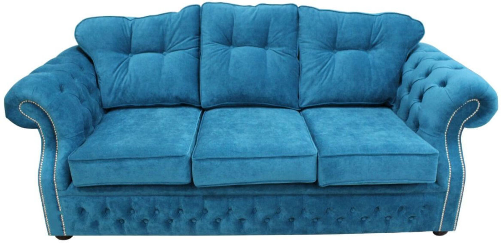 Product photograph of Chesterfield Era 3 Seater Settee Traditional Chesterfield Sofa Danza Teal Fabric from Designer Sofas 4U