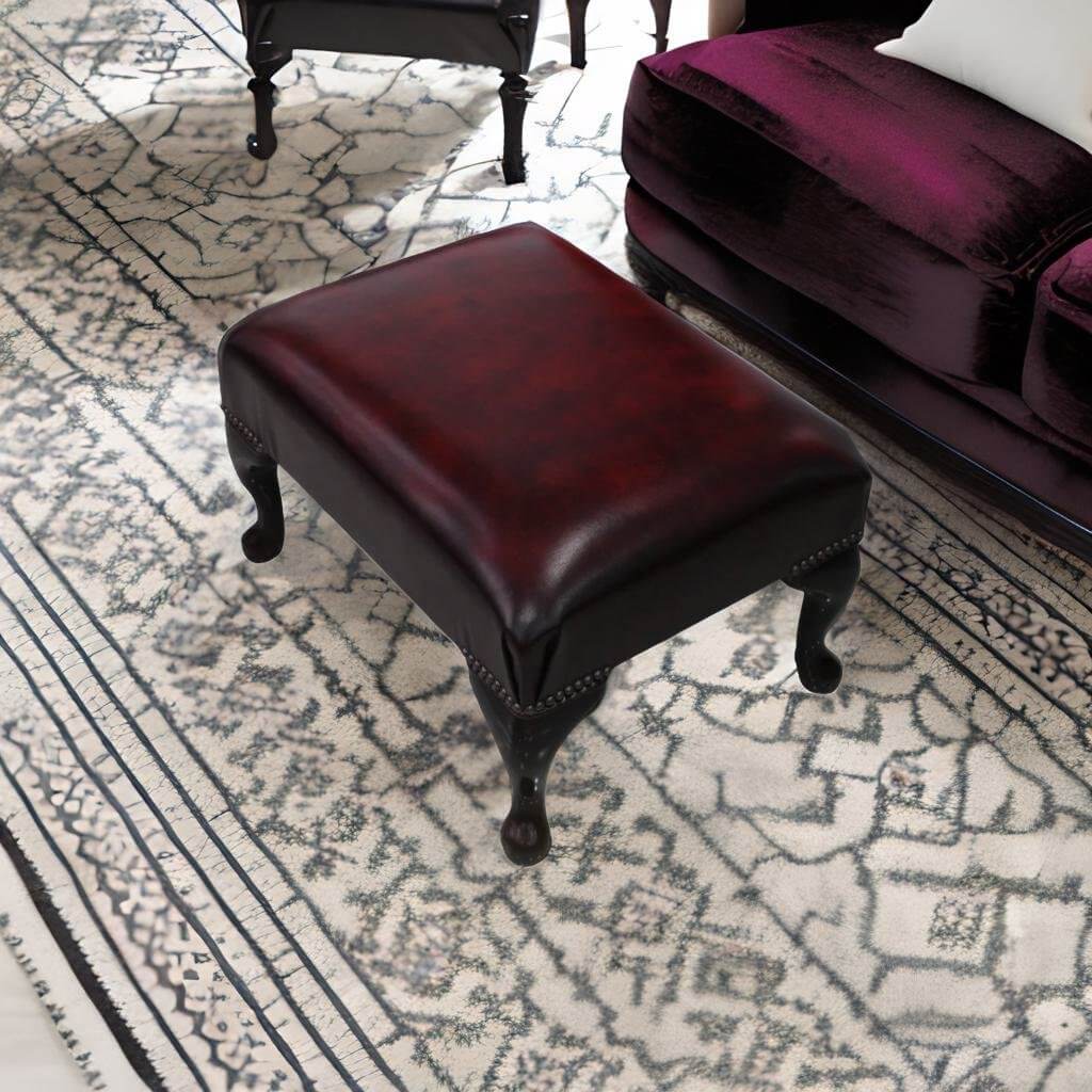 Burgundy ottoman store coffee table