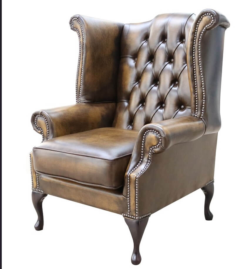 gold queen anne chair