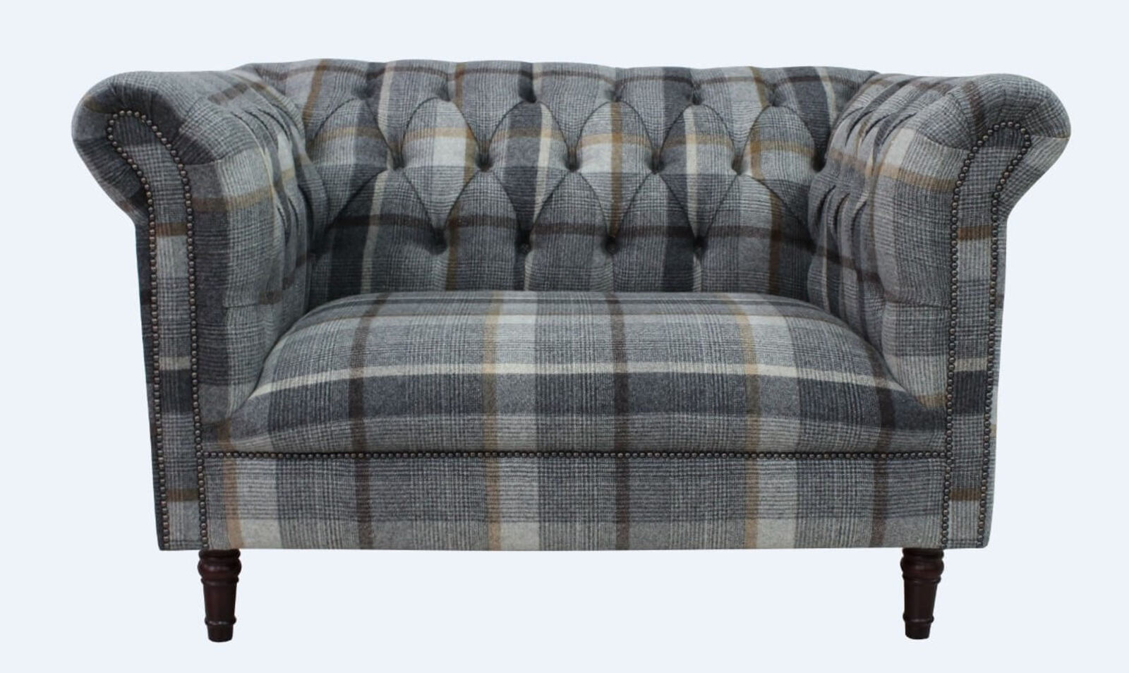 Product photograph of Chesterfield Gleneagles Snuggler 2 Seater Settee Malham Taupe Wool Sofa from Designer Sofas 4U