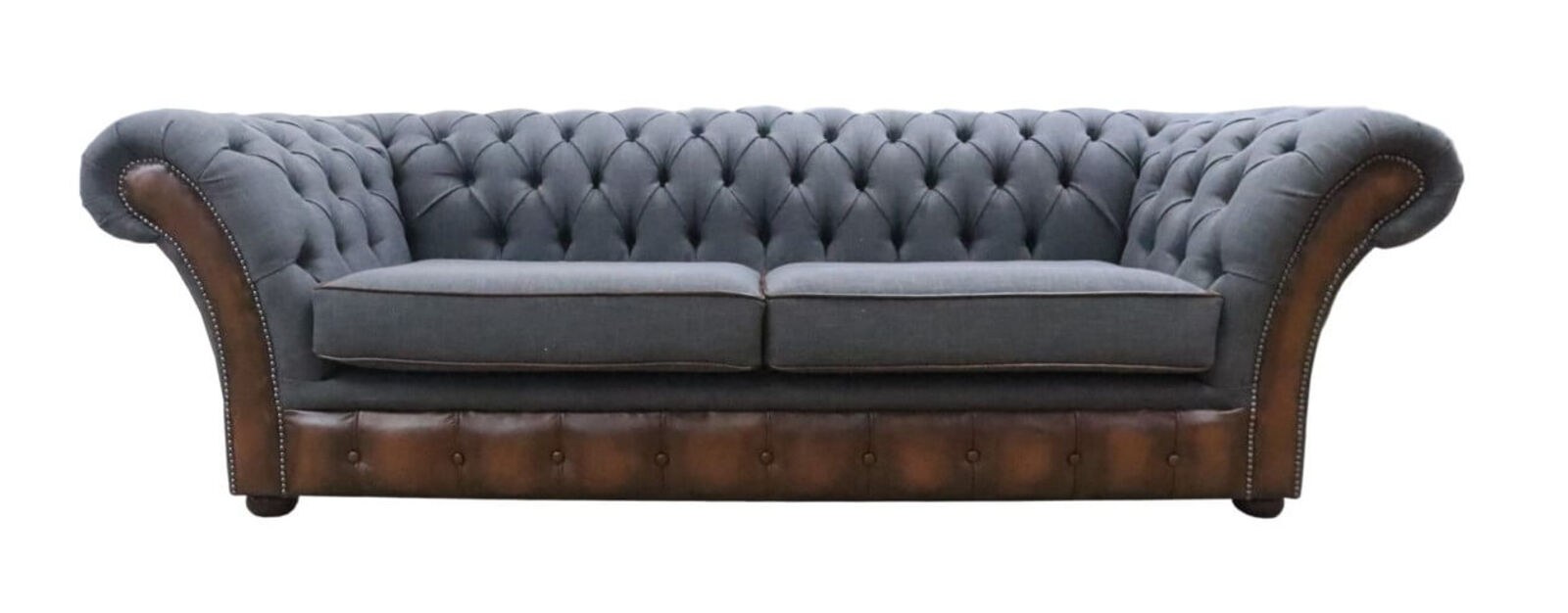 Product photograph of Chesterfield Jepson 3 Seater Sofa Settee Bacio Smoke Antique Amp Hellip from Designer Sofas 4U