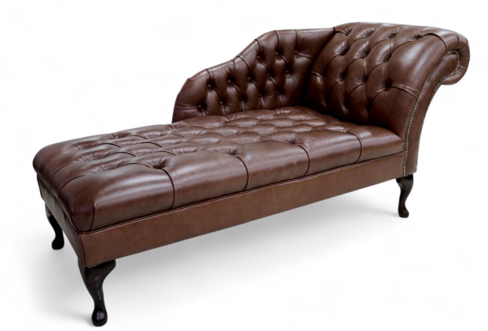 Product photograph of Chesterfield Leather Chaise Lounge Day Bed Old English Hazel Buttoned Seat from Designer Sofas 4U