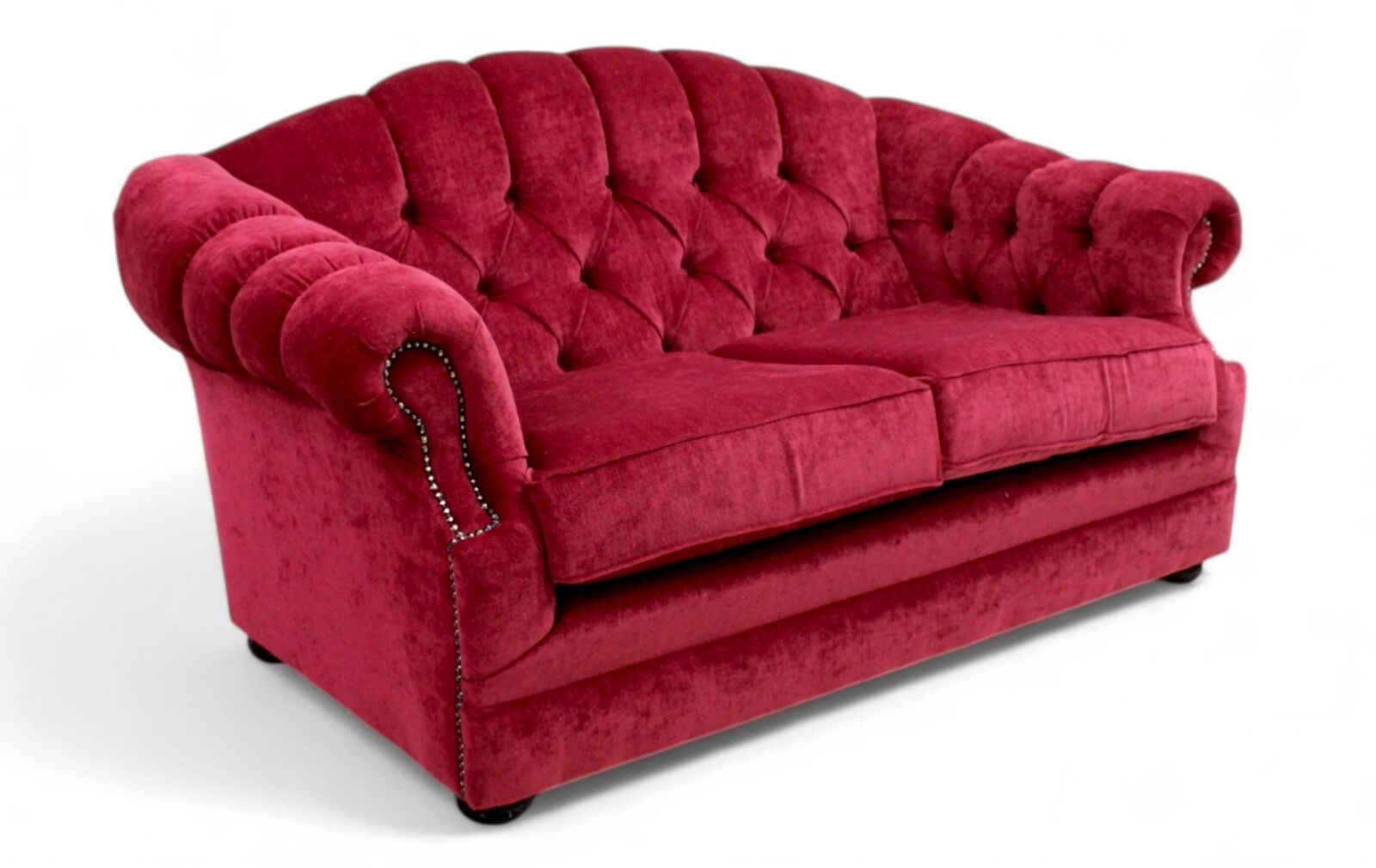 Product photograph of Chesterfield Merton 2 Seater Sofa Pimlico Wine Fabric from Designer Sofas 4U