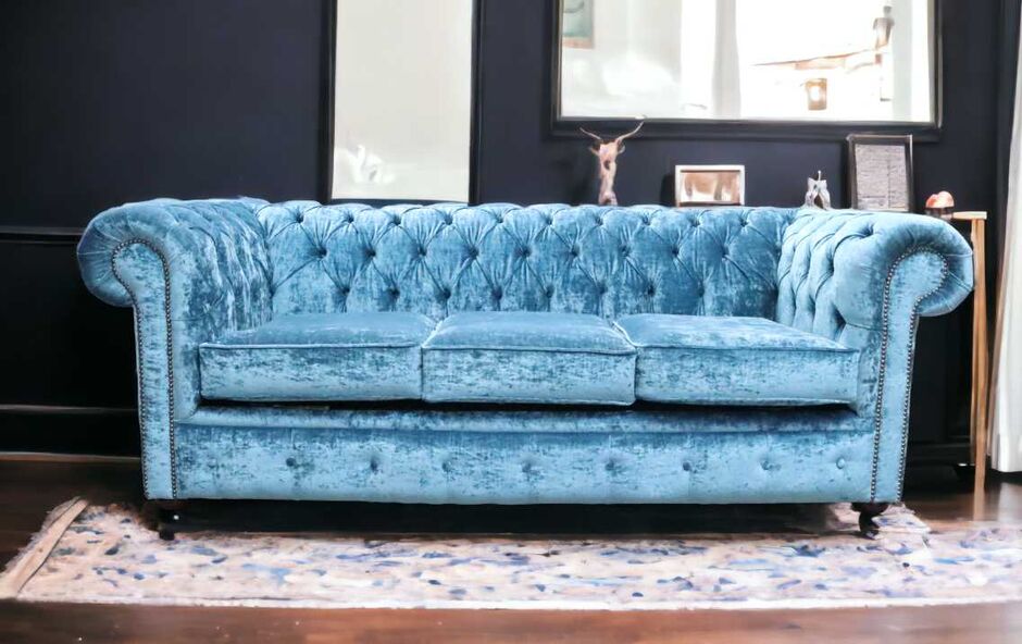 Blue on sale settee sofa