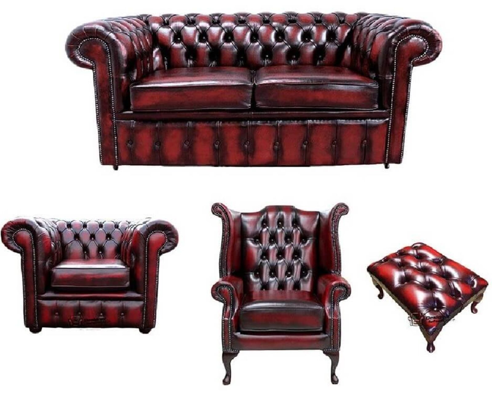 Product photograph of Chesterfield 2 Seater Sofa Club Chair Queen Anne Wing Chair Amp Hellip from Designer Sofas 4U