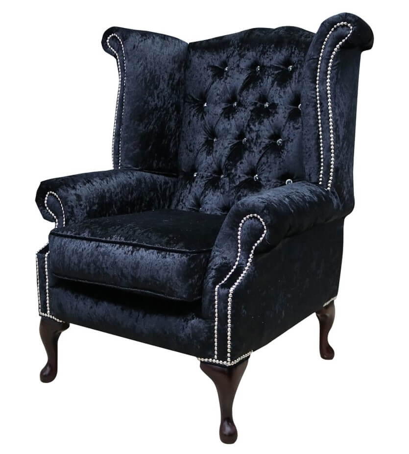 black velvet diamante chair