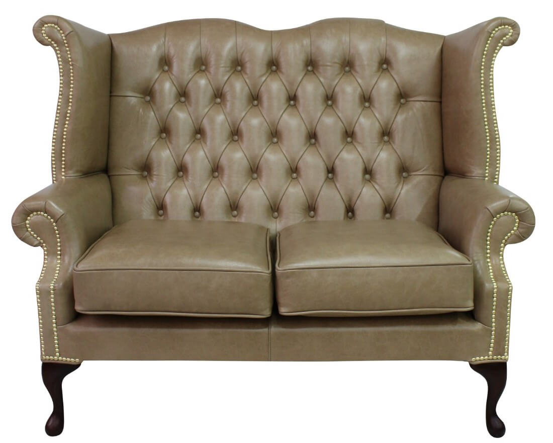 queen anne high back sofa