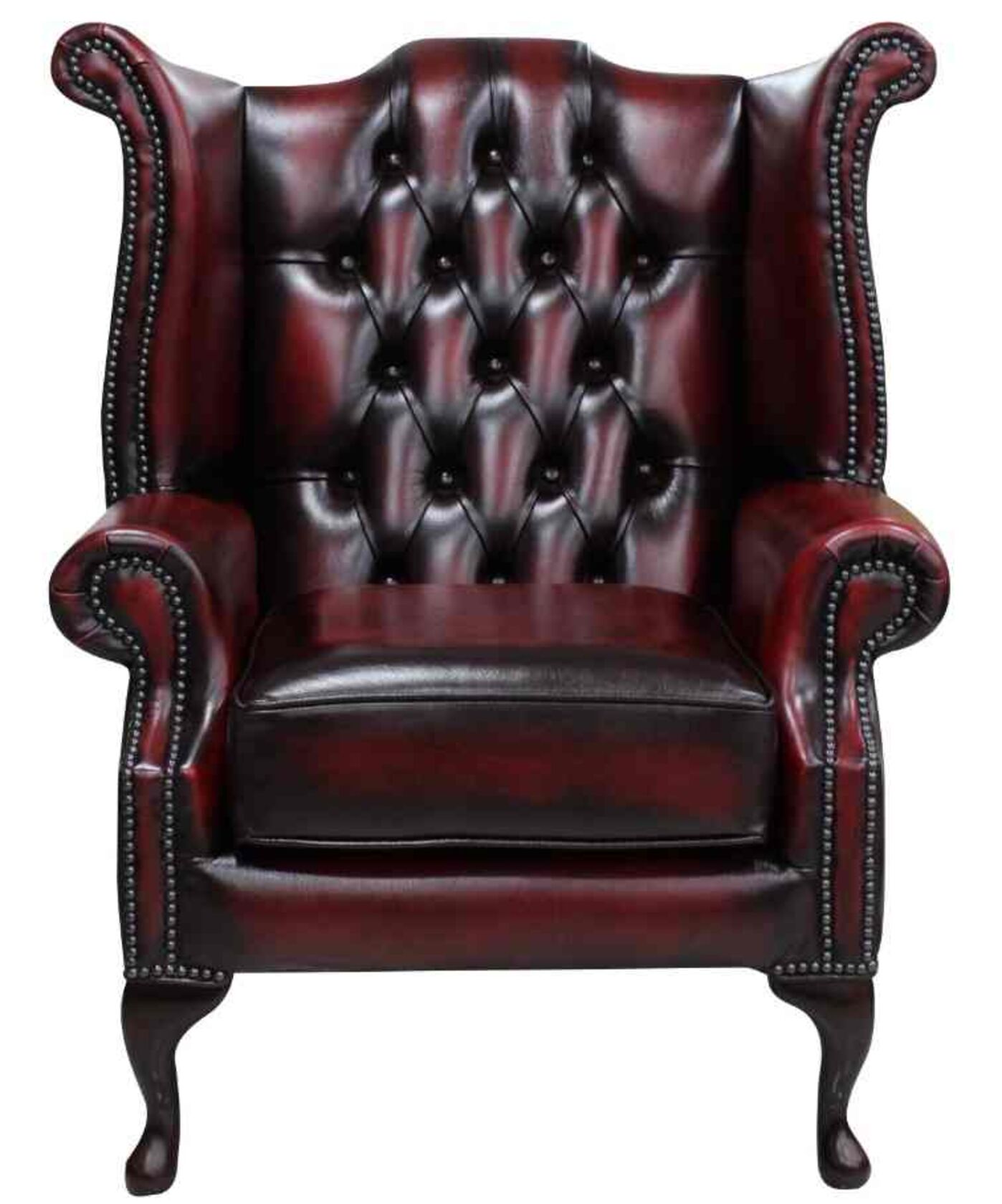 Second hand leather queen anne outlet armchair