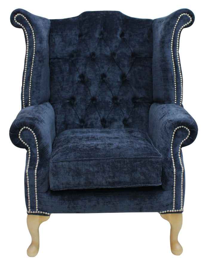 Oxford Fabric Chesterfield High Back chair | DesignerSofas4U