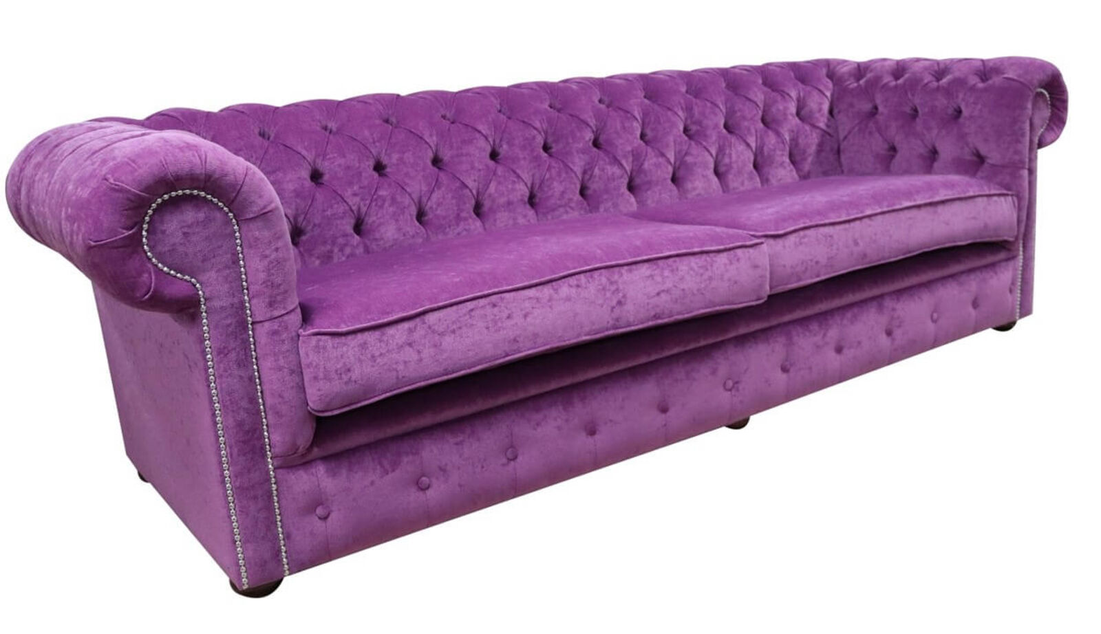 Product photograph of Chesterfield 4 Seater Settee Pimlico Grape Fabric Sofa Offer from Designer Sofas 4U