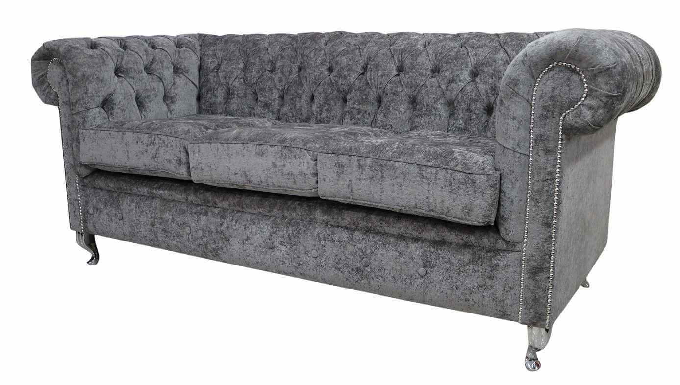 Pewter velvet deals sofa