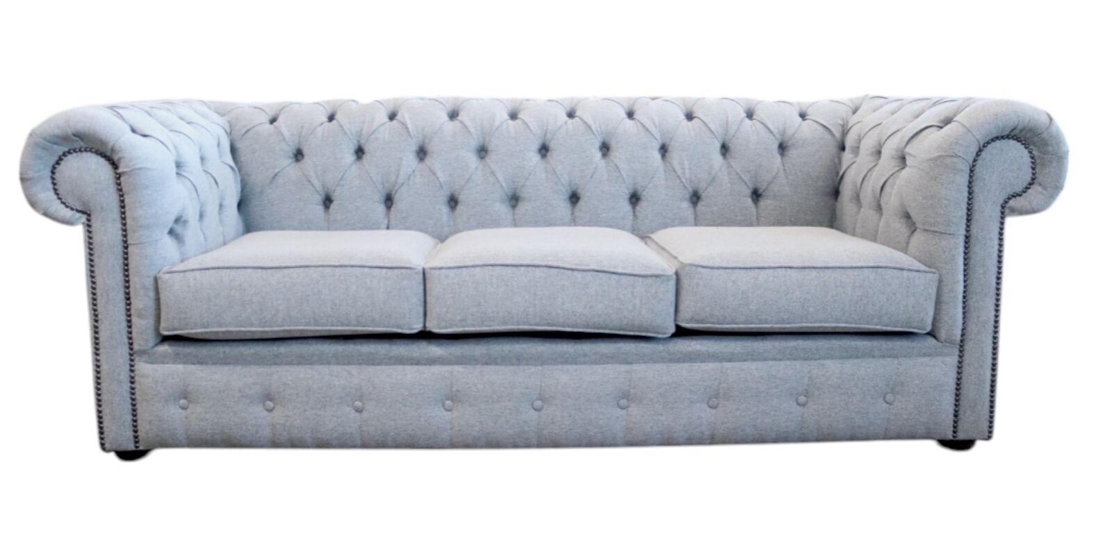 Product photograph of Special Offer Chesterfield Sofa Halifax Light Grey 3 Seater Sofa Bed from Designer Sofas 4U