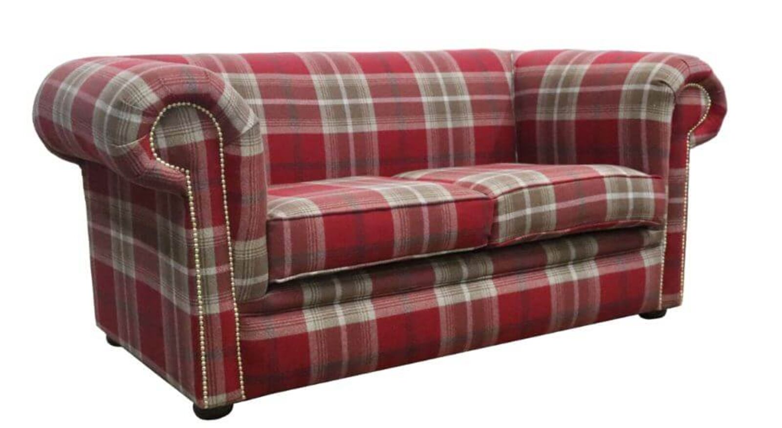 Product photograph of Chesterfield Tartan 1930 S 2 Seater Sofa Balmoral Red Fabric from Designer Sofas 4U