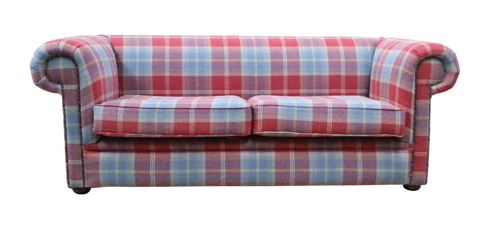 Product photograph of Chesterfield Tartan 1930 S 3 Seater Sofa Balmoral Ruby Fabric from Designer Sofas 4U