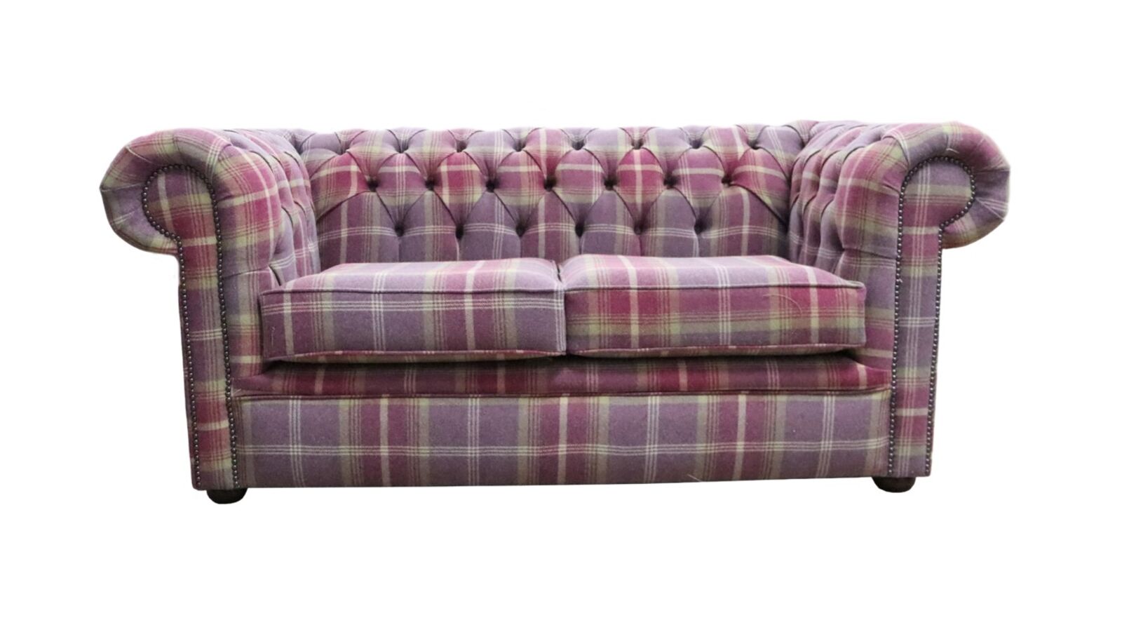 Product photograph of Chesterfield Tartan 2 Seater Sofa Balmoral Amethyst Fabric from Designer Sofas 4U