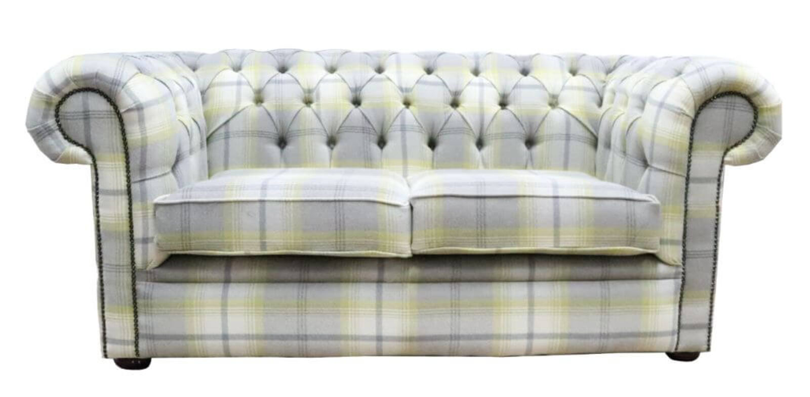 Product photograph of Chesterfield Tartan 2 Seater Sofa Balmoral Citrus Fabric from Designer Sofas 4U