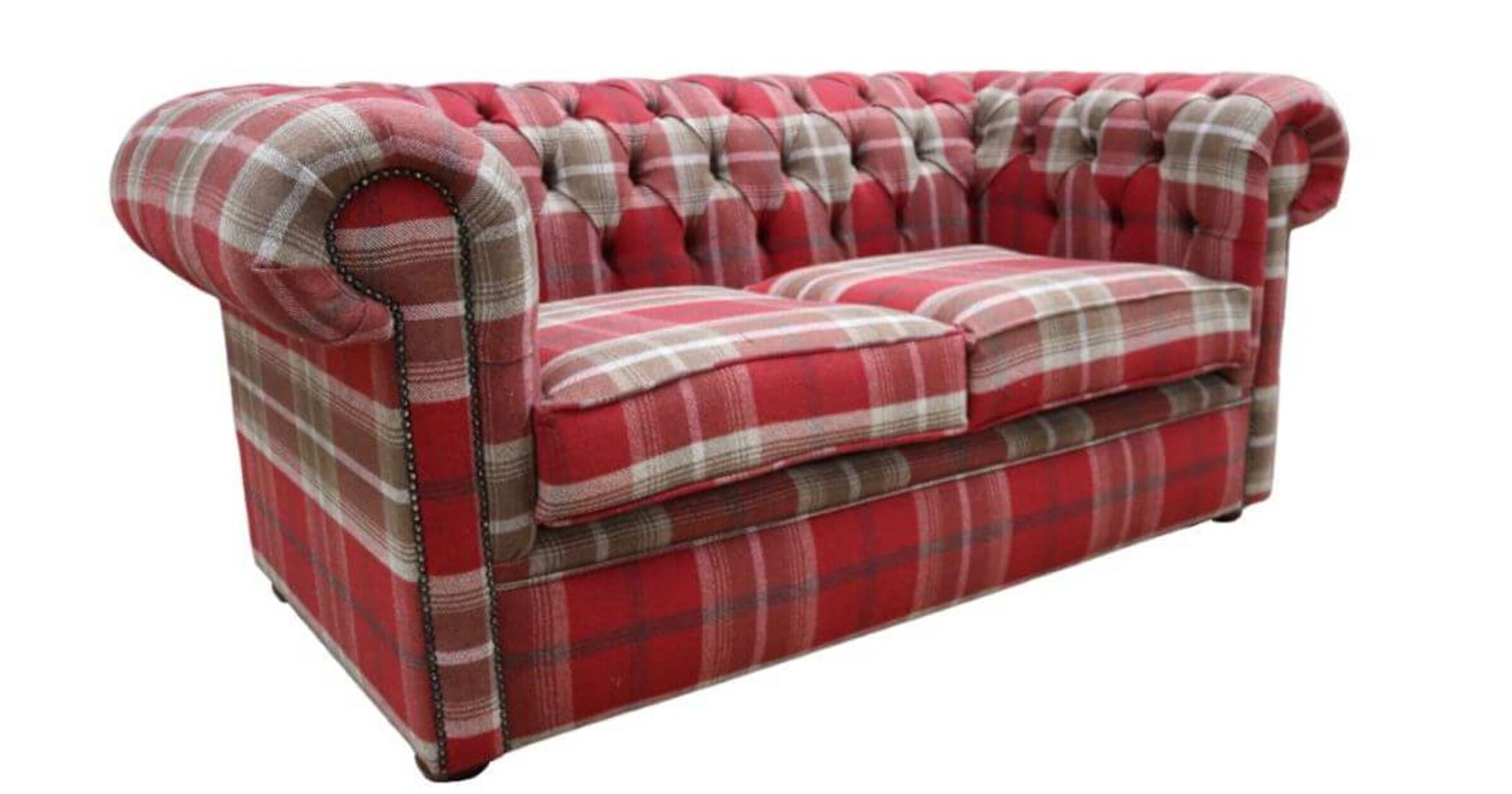 Buy Balmoral Red fabric Chesterfield sofa DesignerSofas4U