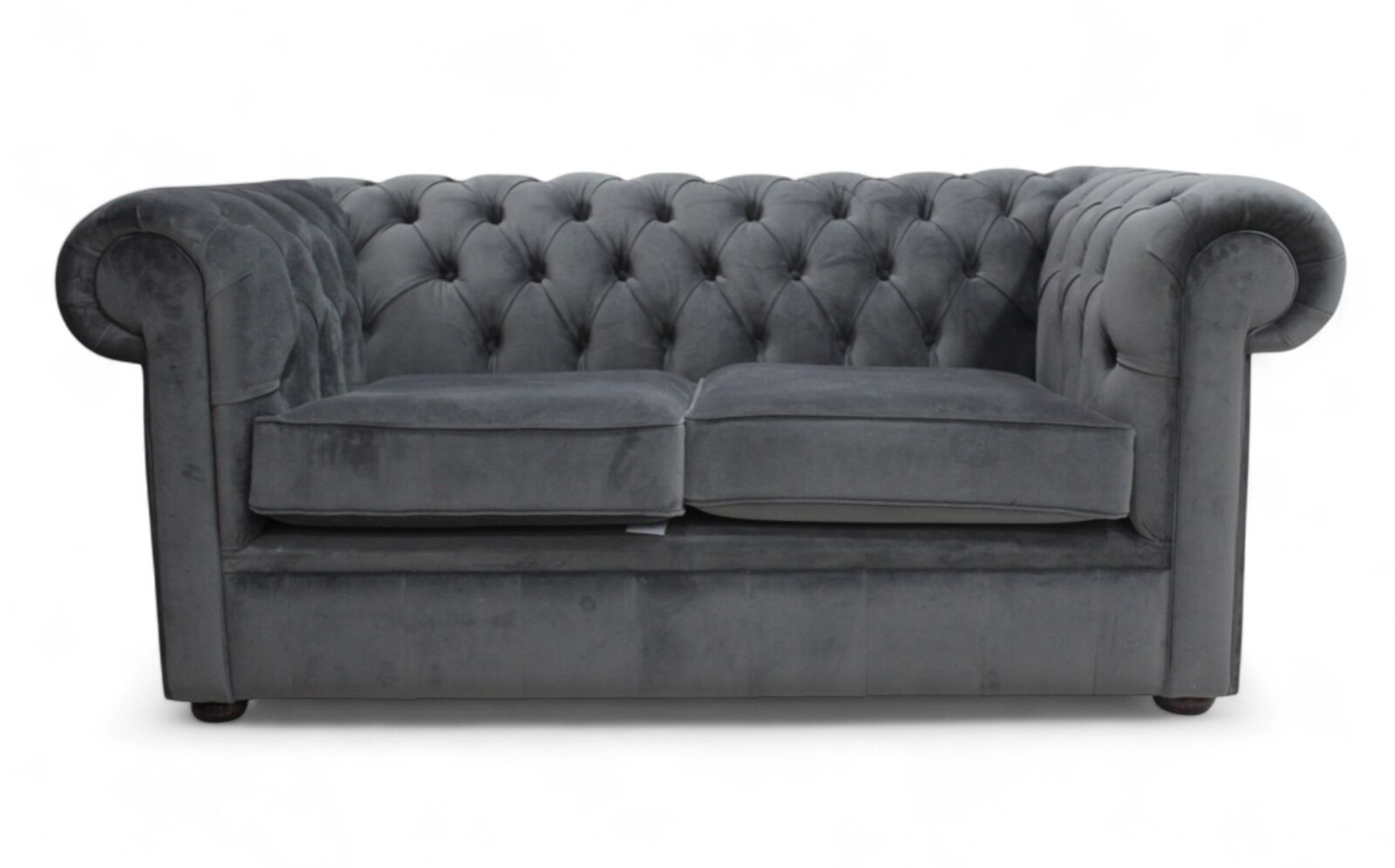 Product photograph of Chesterfield 2 Seater Thomas Amalfi Anthracite Grey Velvet Sofa Offer from Designer Sofas 4U