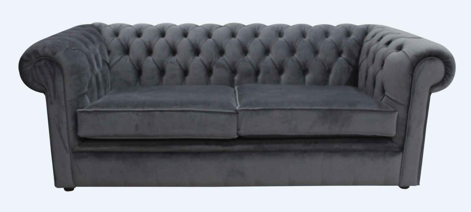 Product photograph of Chesterfield Thomas 3 Seater Settee Amalfi Anthracite Velvet Sofa Offer from Designer Sofas 4U