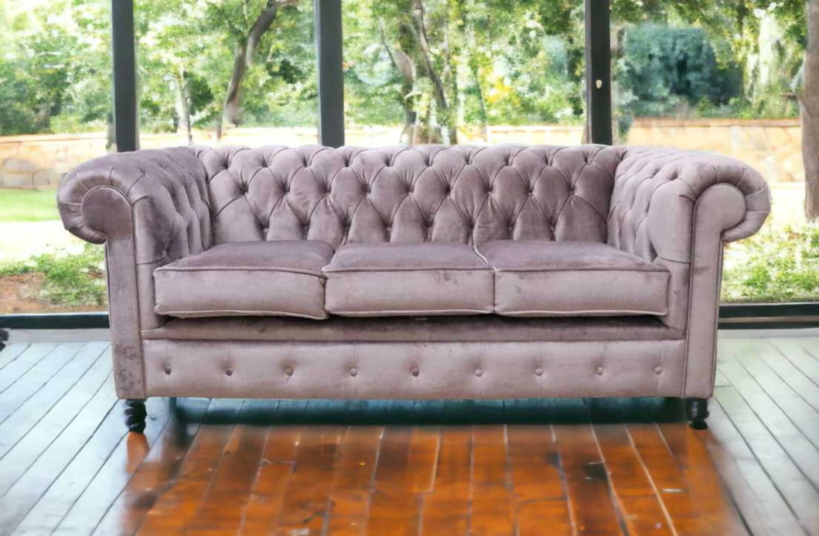 Product photograph of Chesterfield Thomas 3 Seater Settee Tuscany Lavender Sofa Offer from Designer Sofas 4U