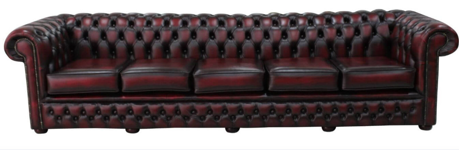 Product photograph of Chesterfield Winchester 5 Seater Settee Antique Oxblood Leather Sofa Offer from Designer Sofas 4U