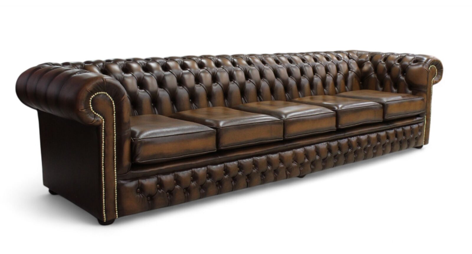 Product photograph of Chesterfield Winchester 5 Seater Settee Antique Tan Leather Sofa Offer from Designer Sofas 4U