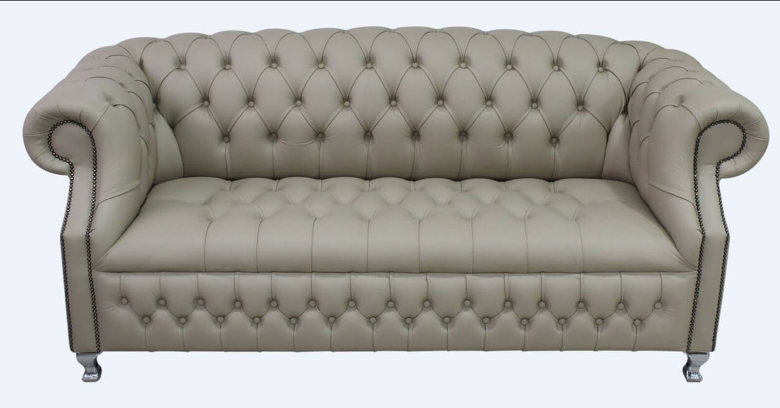 Product photograph of Chesterfield Windsor 3 Seater Pebble Leather Sofa Offer from Designer Sofas 4U