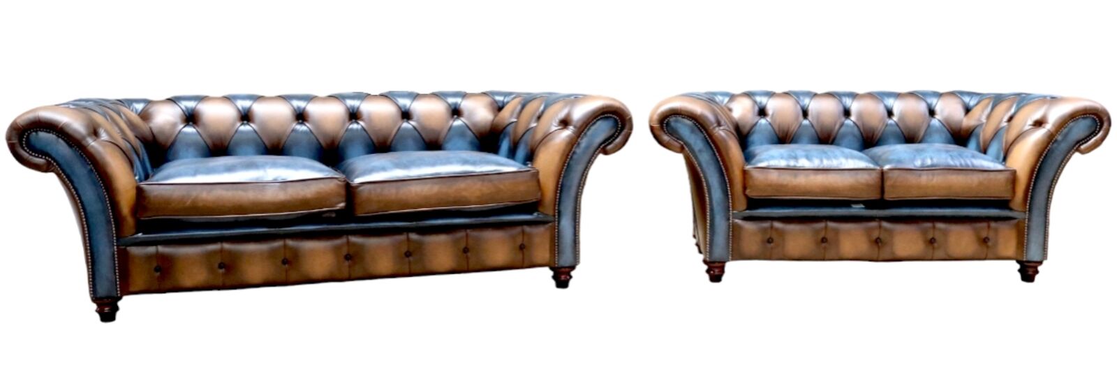 Product photograph of Duchess Chesterfield 3 2 Patchwork Heritage Sofa Suite Antique Leather from Designer Sofas 4U