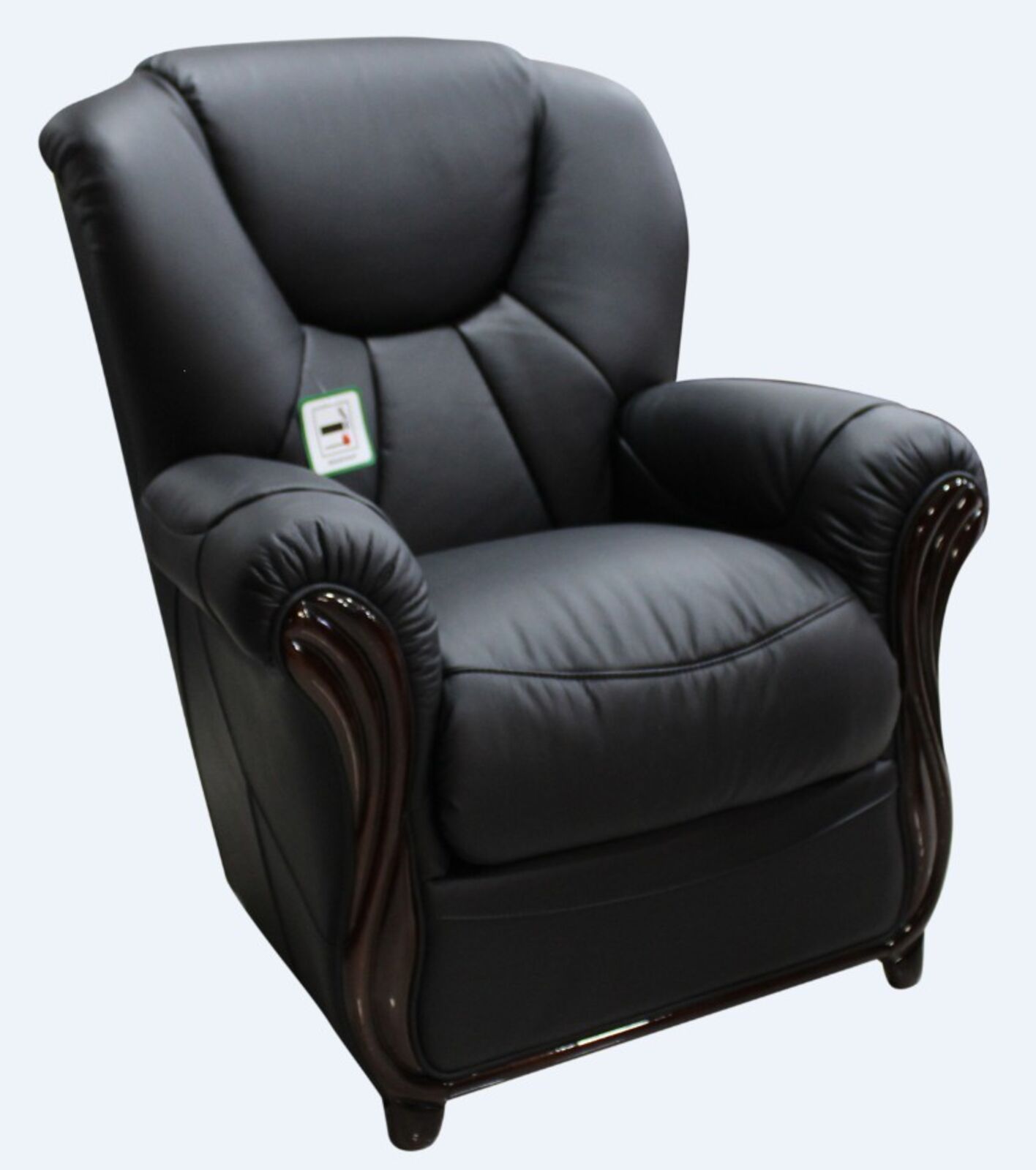 Product photograph of Lucca Genuine Italian Sofa Armchair Black Leather from Designer Sofas 4U