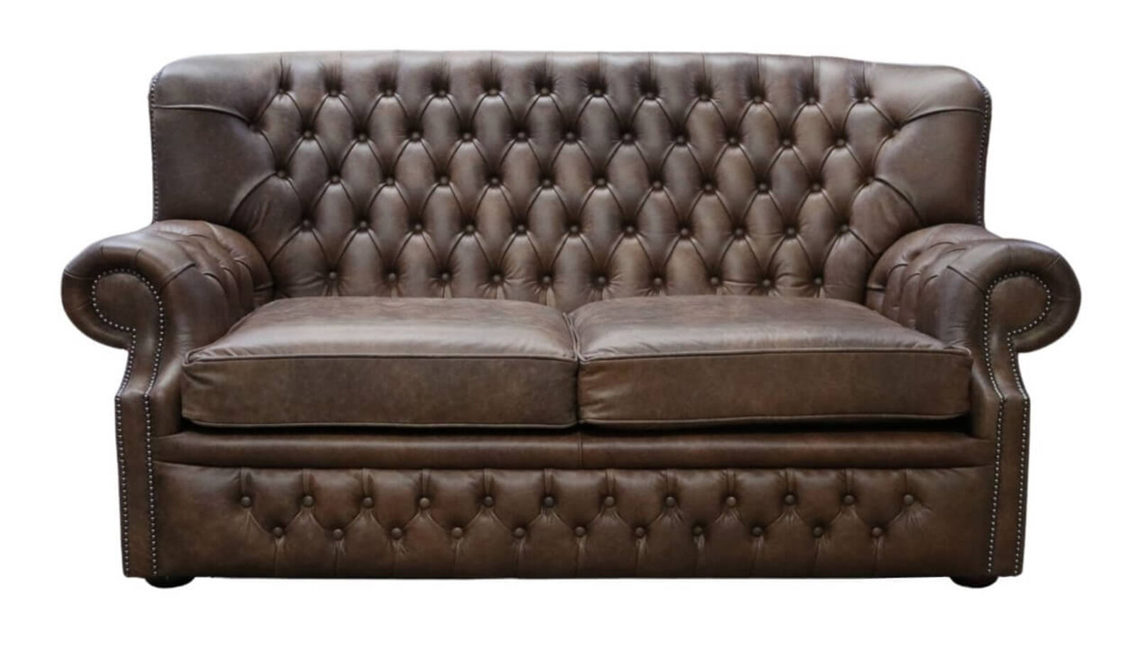 Product photograph of Monks Chesterfield 2 5 Seater Cracked Wax Tobacco Leather Sofa Offer from Designer Sofas 4U