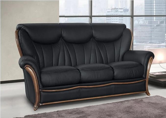 Gray genuine leather deals sofa