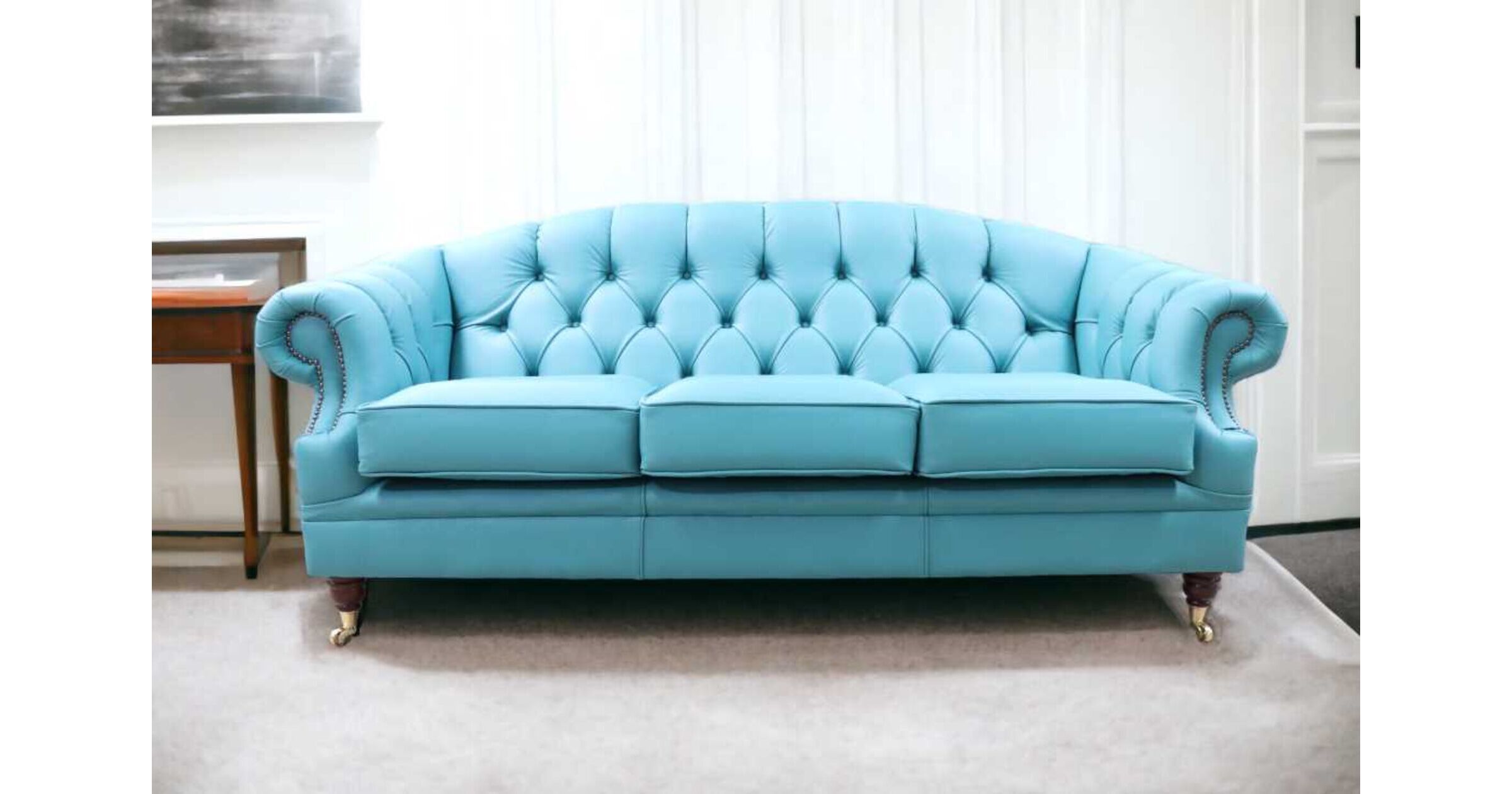 Dark teal store velvet couch