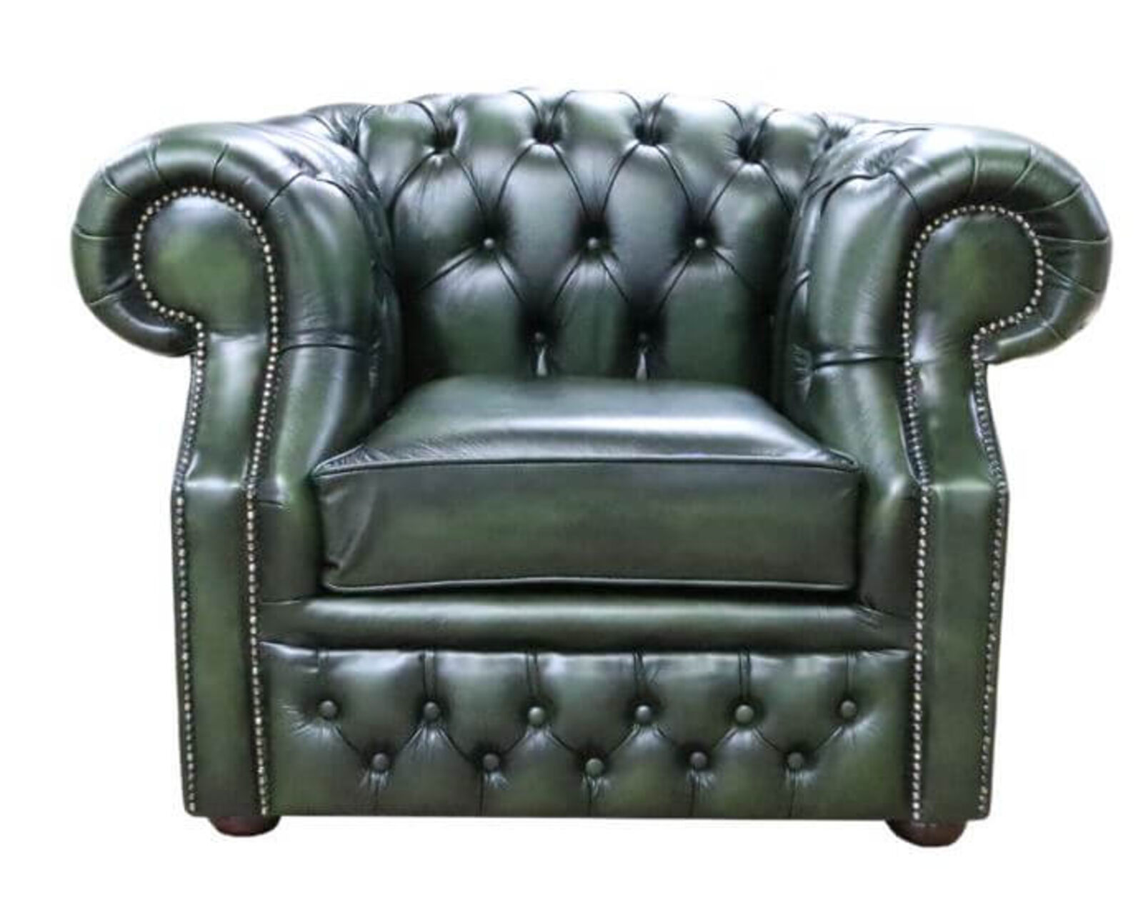 Product photograph of Chesterfield Buckingham Club Chair Antique Green Leather Amp Hellip from Designer Sofas 4U