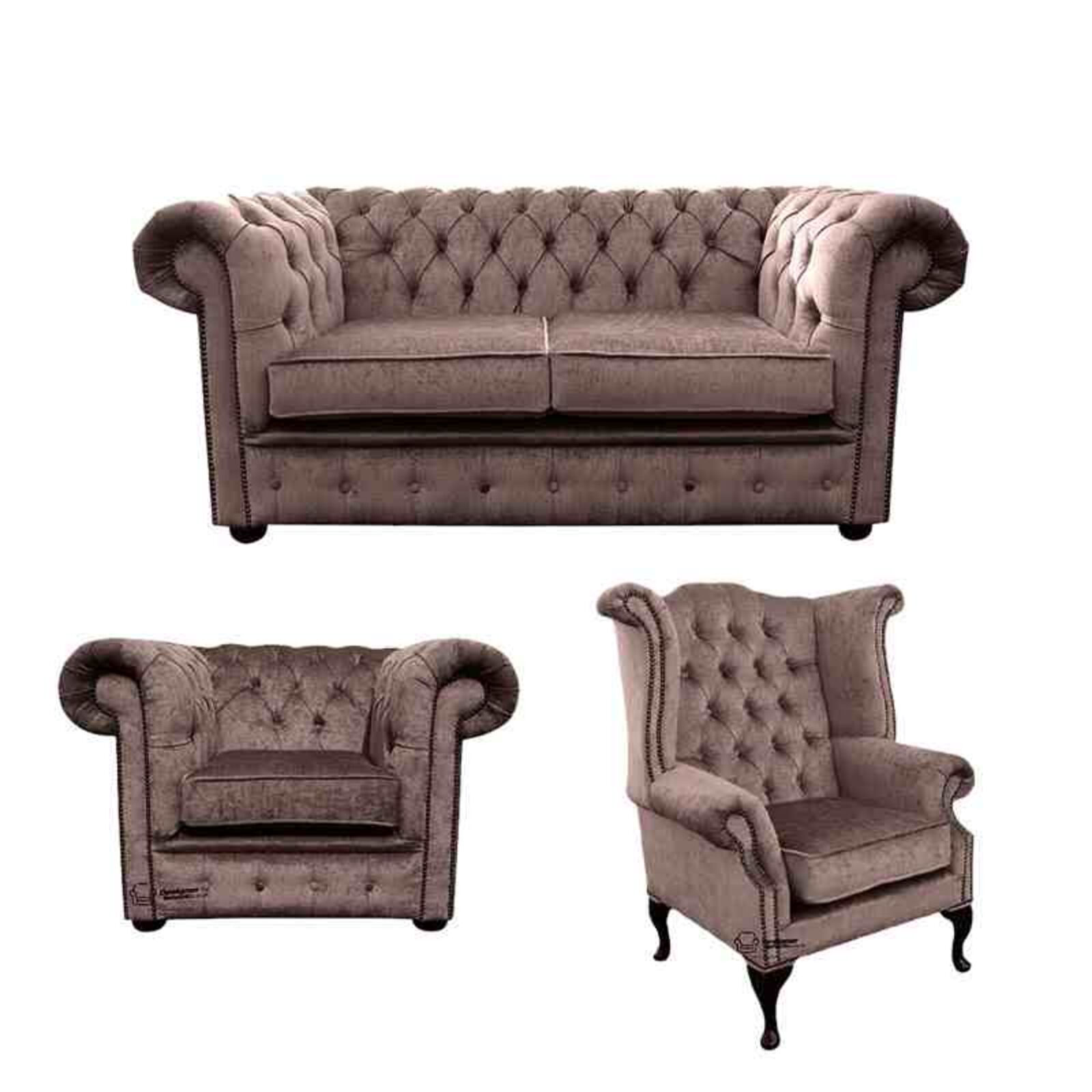 Product photograph of Chesterfield 2 Seater Sofa Club Chair Queen Anne Amp Hellip from Designer Sofas 4U