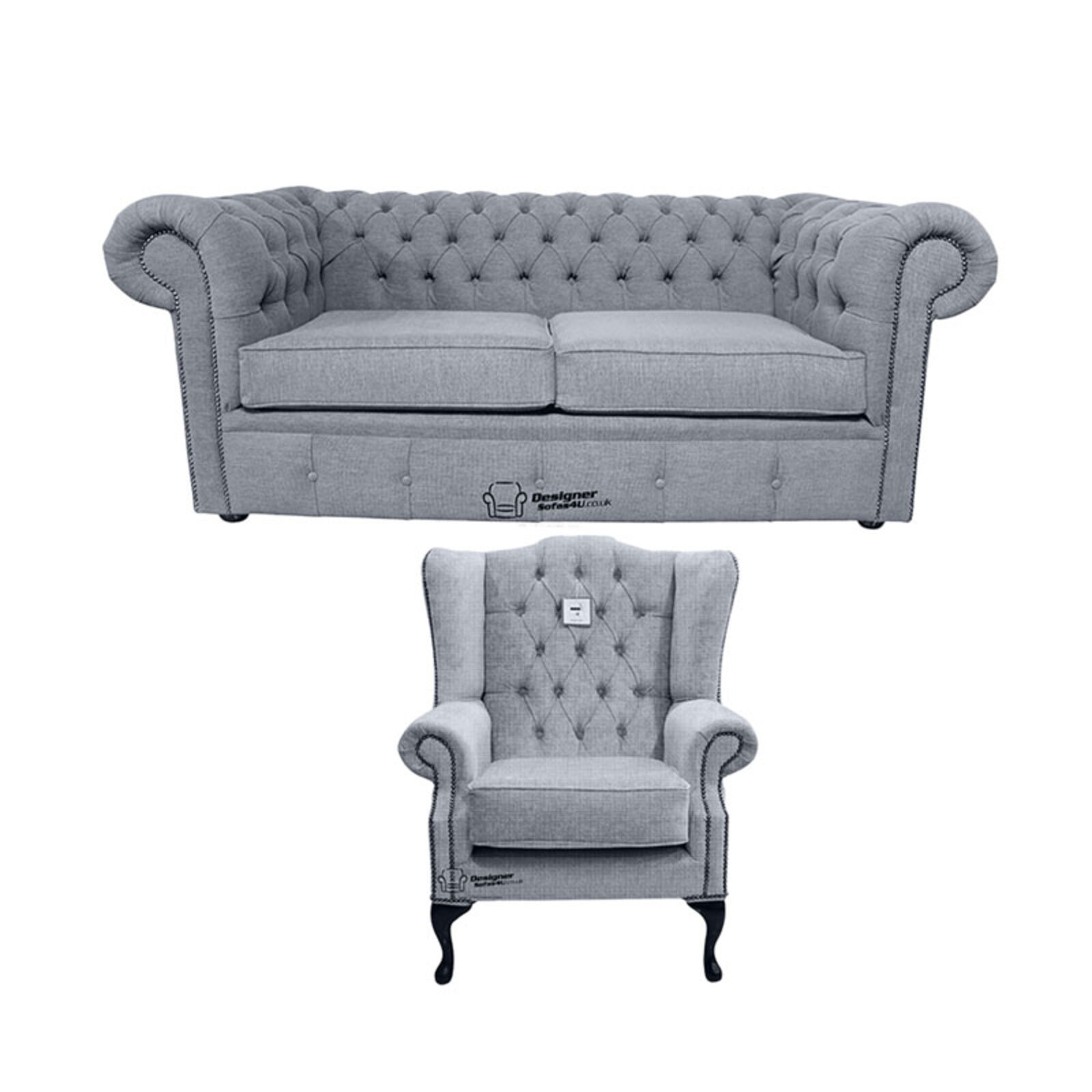 Product photograph of Chesterfield 2 Seater Sofa Mallory Wing Chair Verity Plain Amp Hellip from Designer Sofas 4U