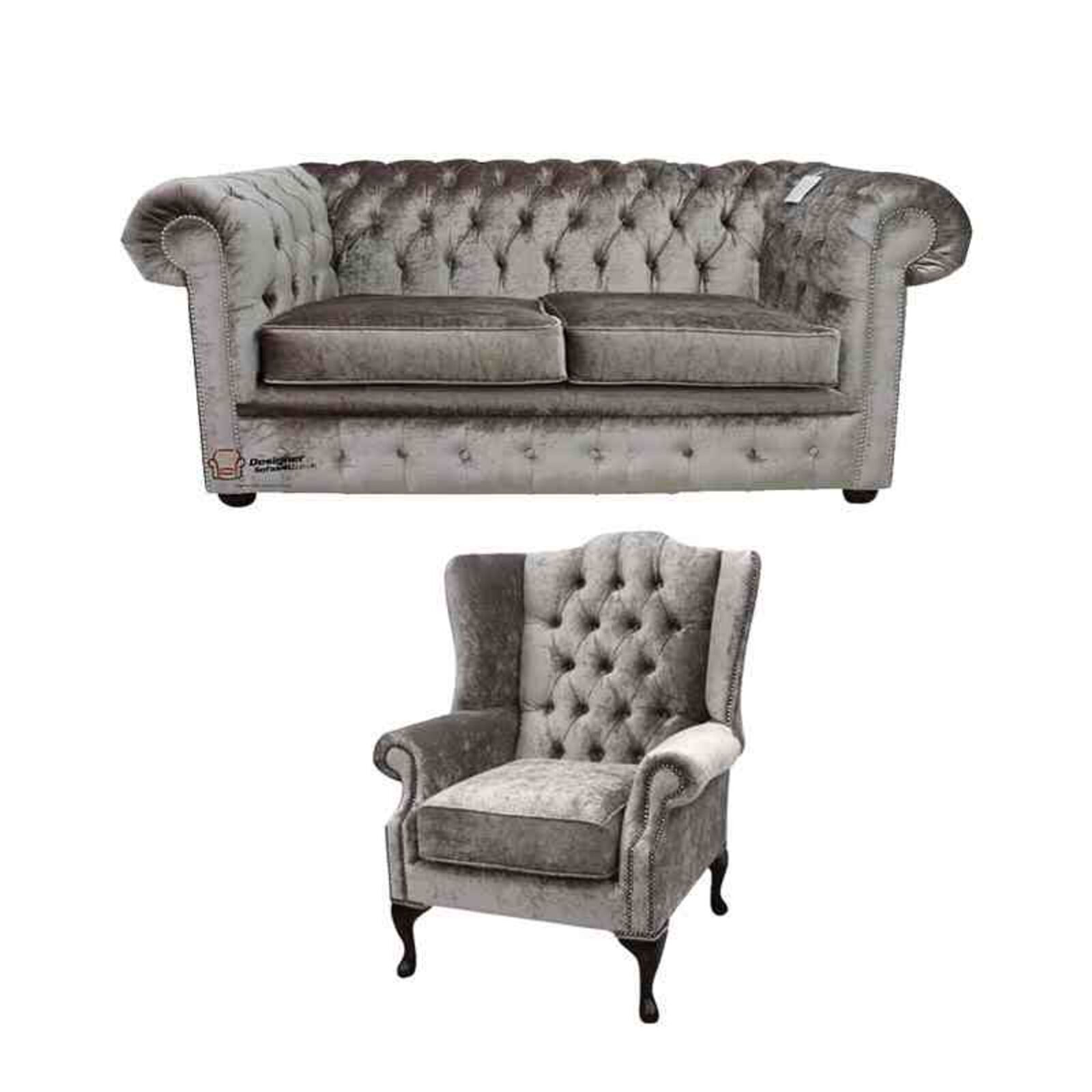 Product photograph of Chesterfield 2 Seater Sofa Mallory Wing Chair Verity Amp Hellip from Designer Sofas 4U