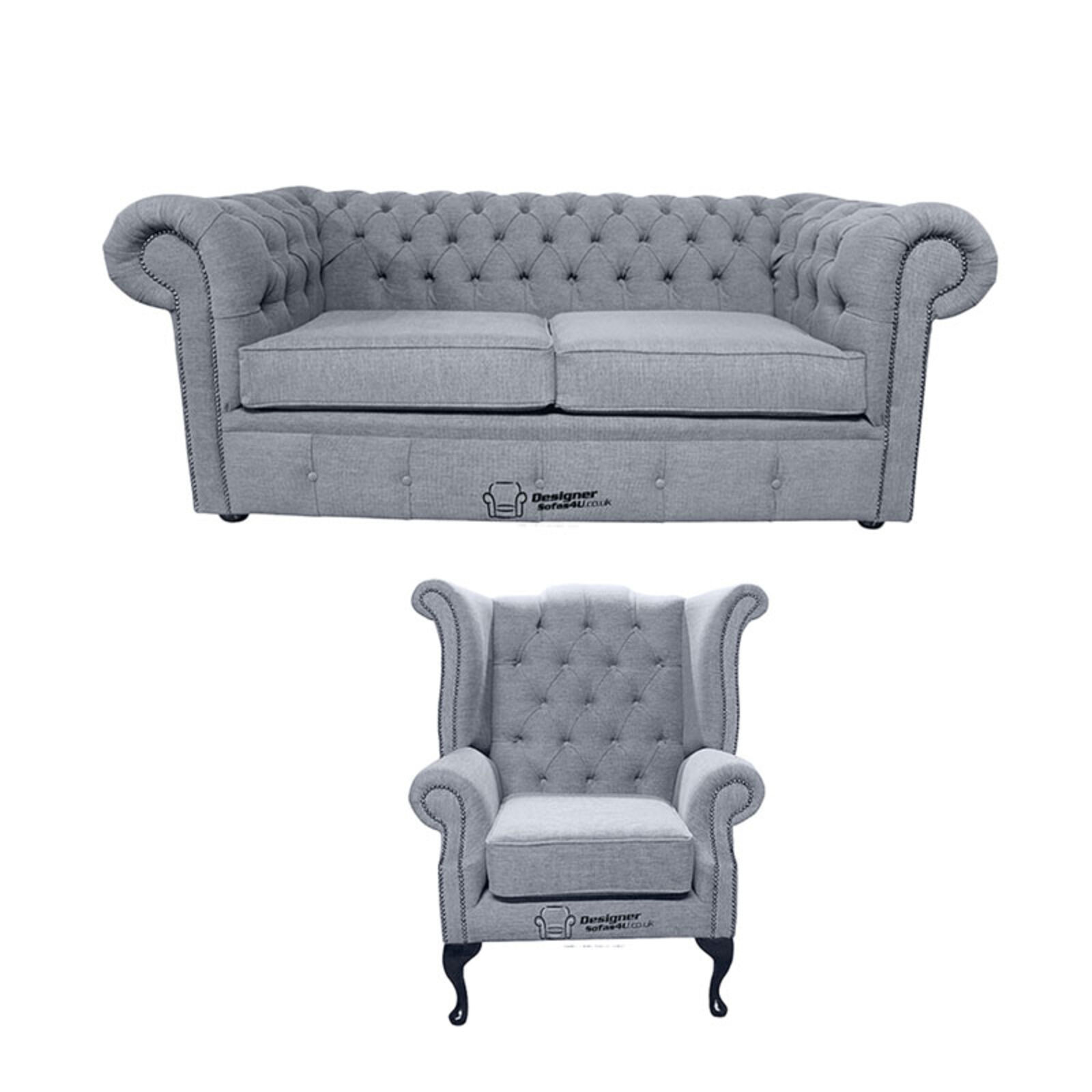 Product photograph of Chesterfield 2 Seater Sofa Queen Anne Wing Chair Verity Amp Hellip from Designer Sofas 4U