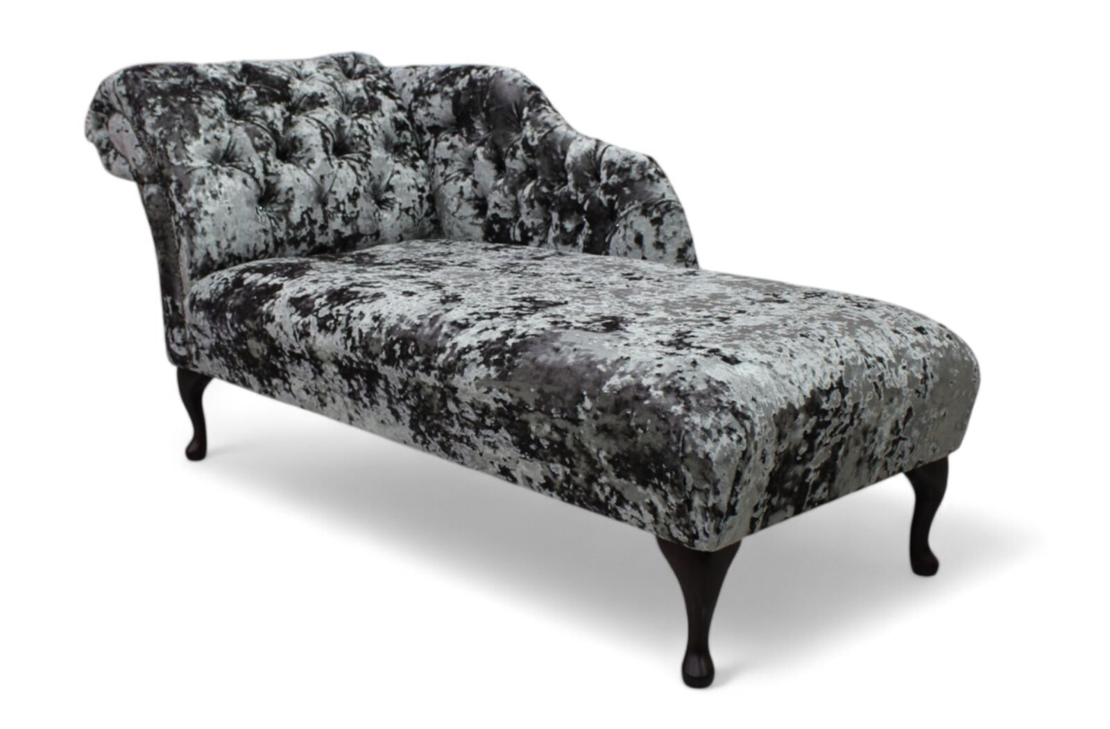 Product photograph of Chesterfield Velvet Chaise Lounge Day Bed Lustro Flint Velvet Left Hand from Designer Sofas 4U