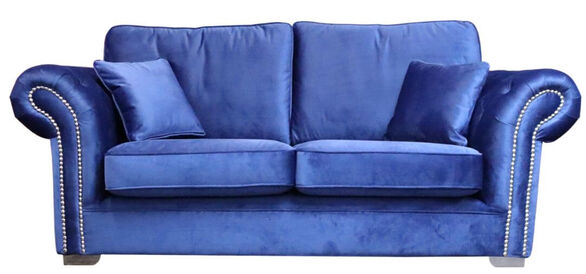 Chesterfield Oliver 3 Seater Sofa Malta Navy Velvet