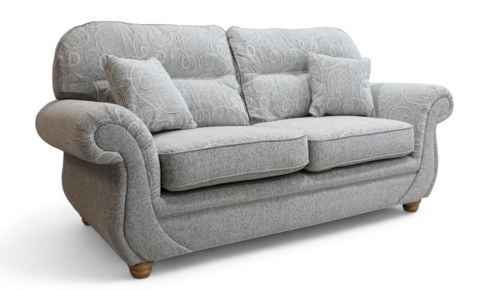 Product photograph of Claremont 3 Seater Sofa Settee Vulcan Argent Fabric from Designer Sofas 4U