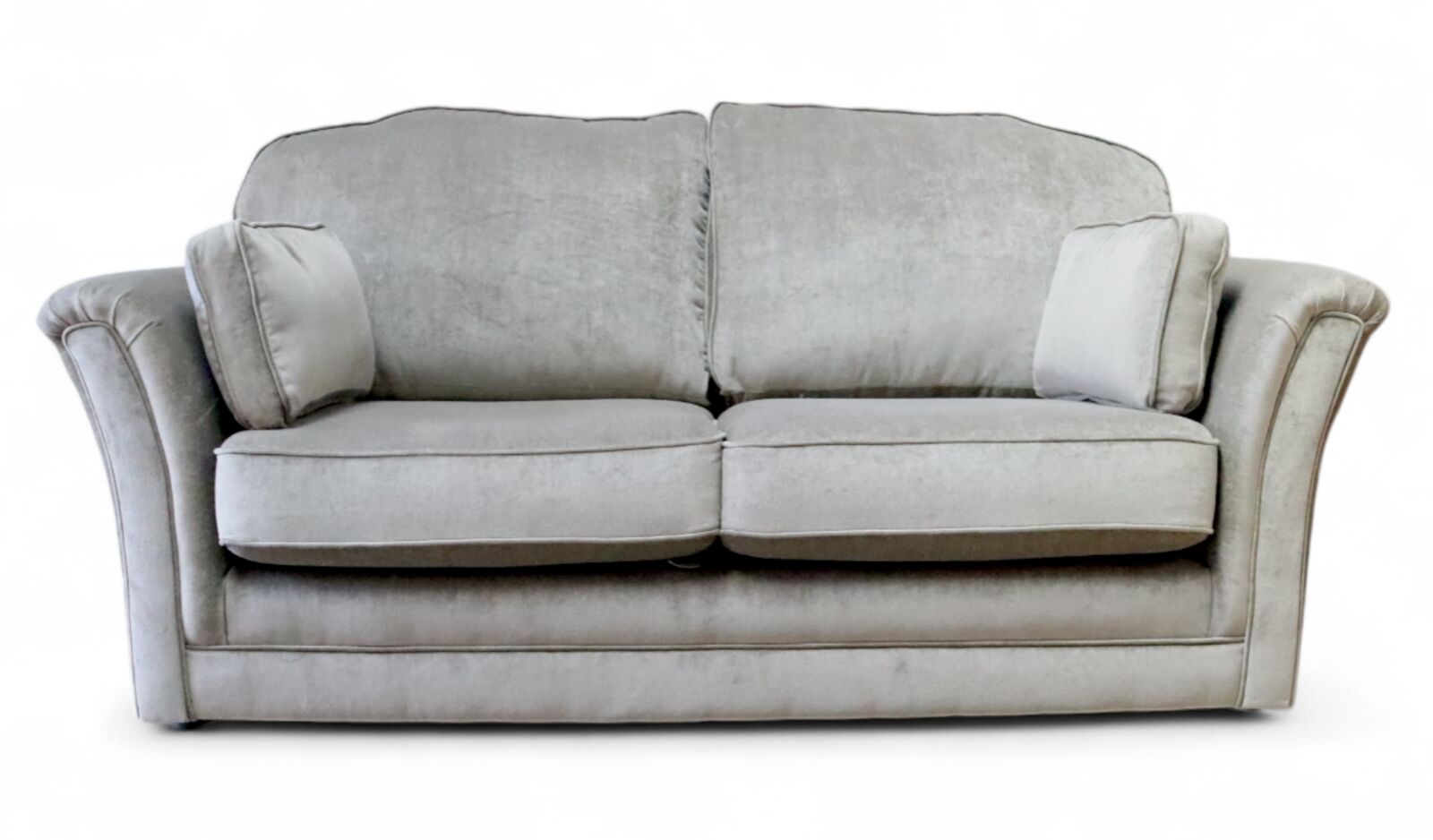 Product photograph of Galaxy 3 Seater Fabric Sofa Velluto Sage from Designer Sofas 4U