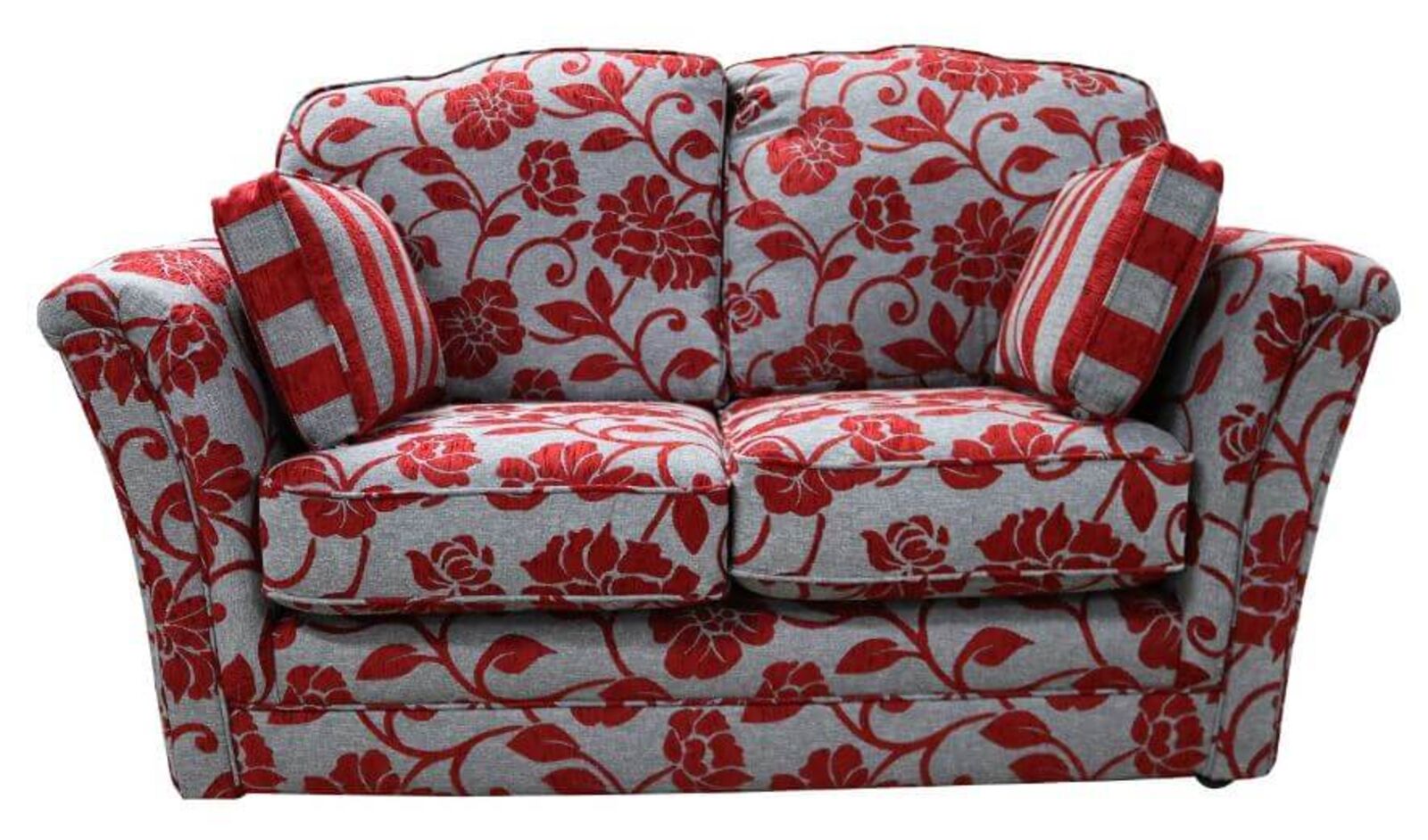 Product photograph of Galaxy 2 Seater Fabric Sofa Meghan Cranberry Floral from Designer Sofas 4U