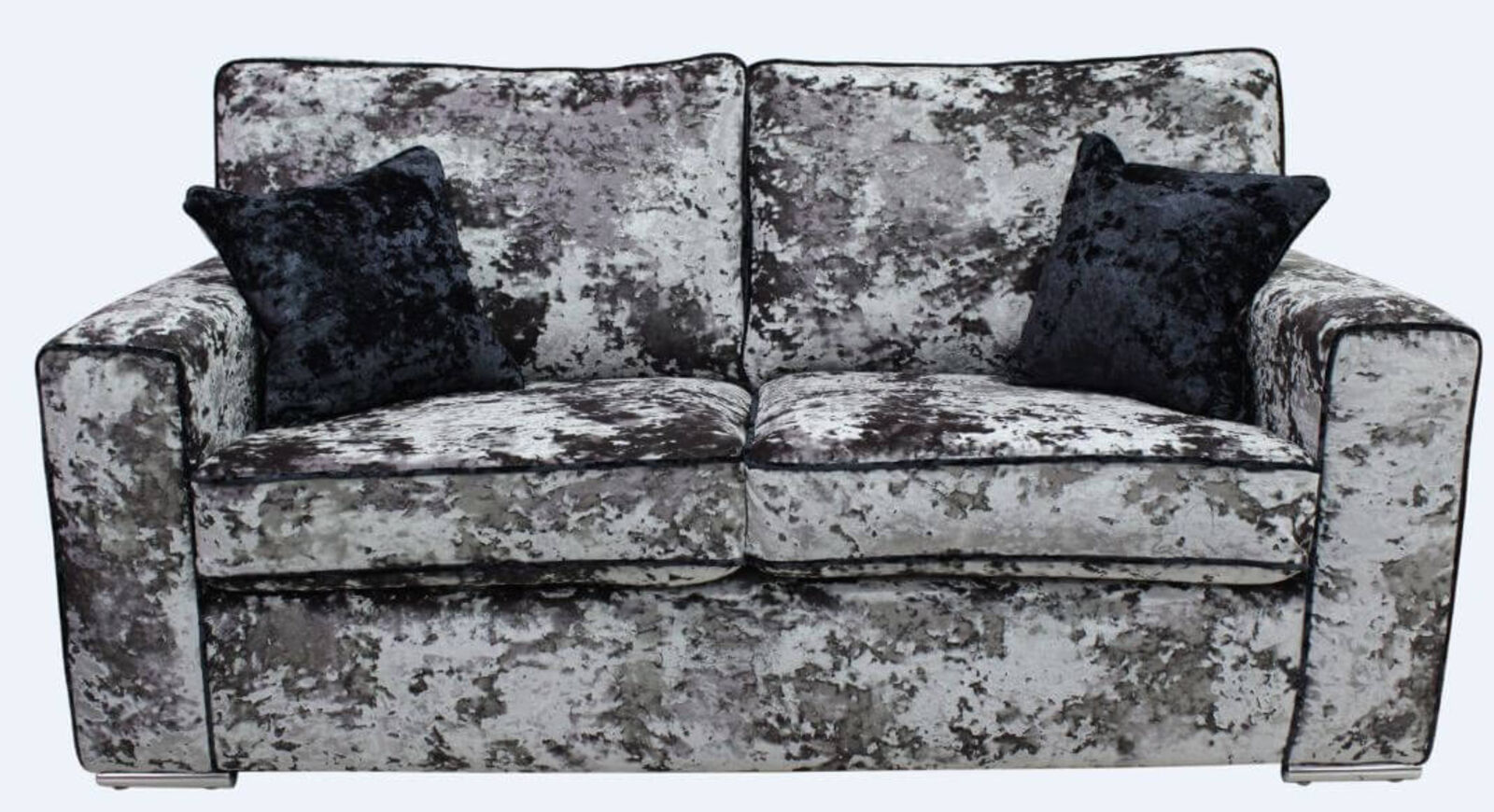 Product photograph of Glastonbury 2 Seater Settee Lustro Flint Grey Velvet Sofa Offer from Designer Sofas 4U